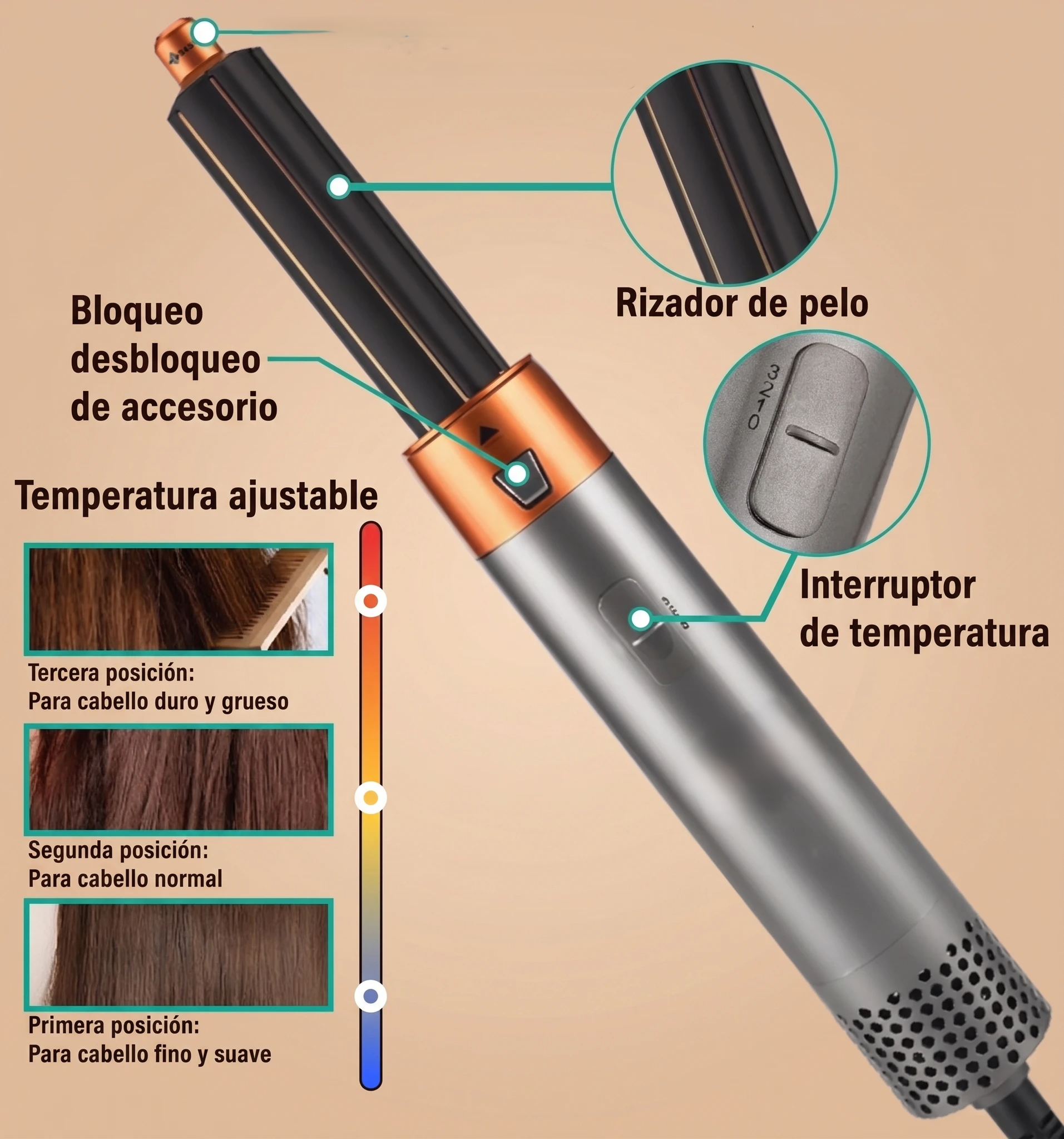 Cepillo secador 5 en 1